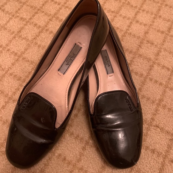AUTHENTIC Prada Patent Leather Smoking Flats - Picture 2 of 3